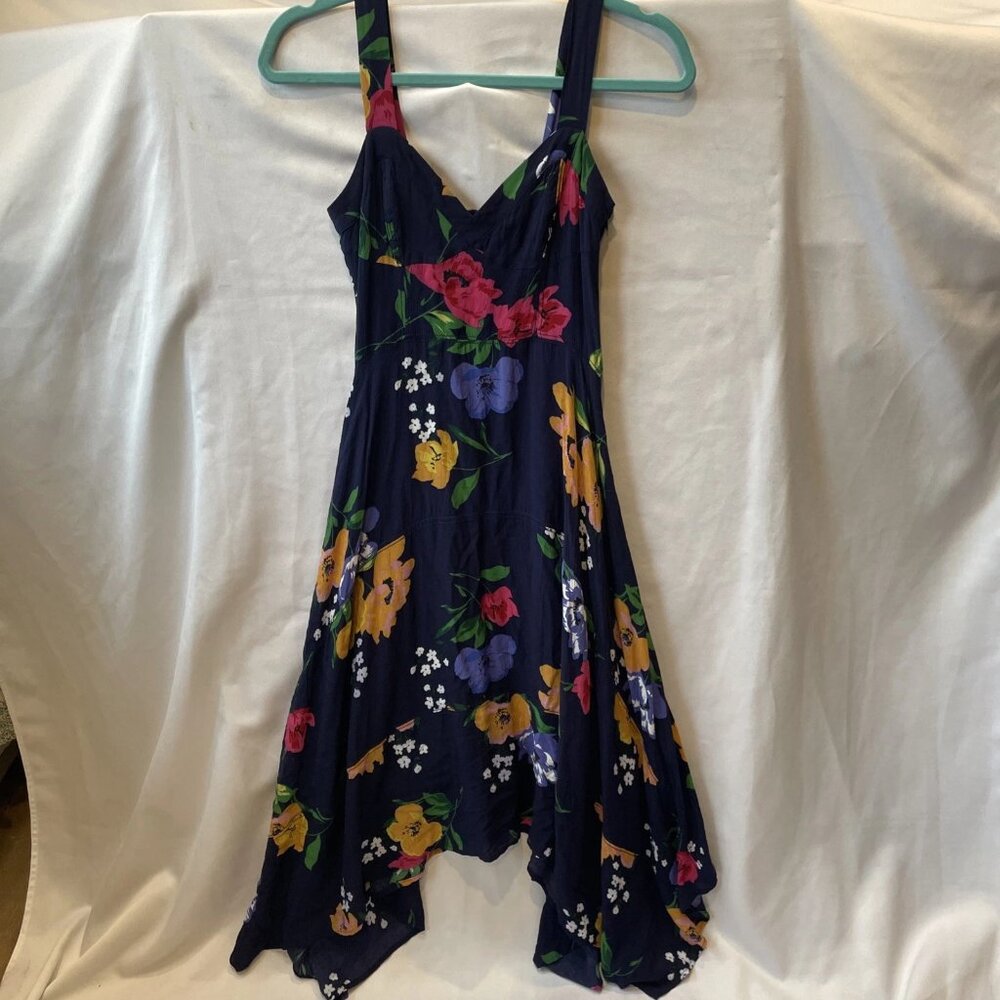 Maeve By Anthropologie Vivienne Maxi Dress Womens 00 Blue Floral Sweetheart Neck